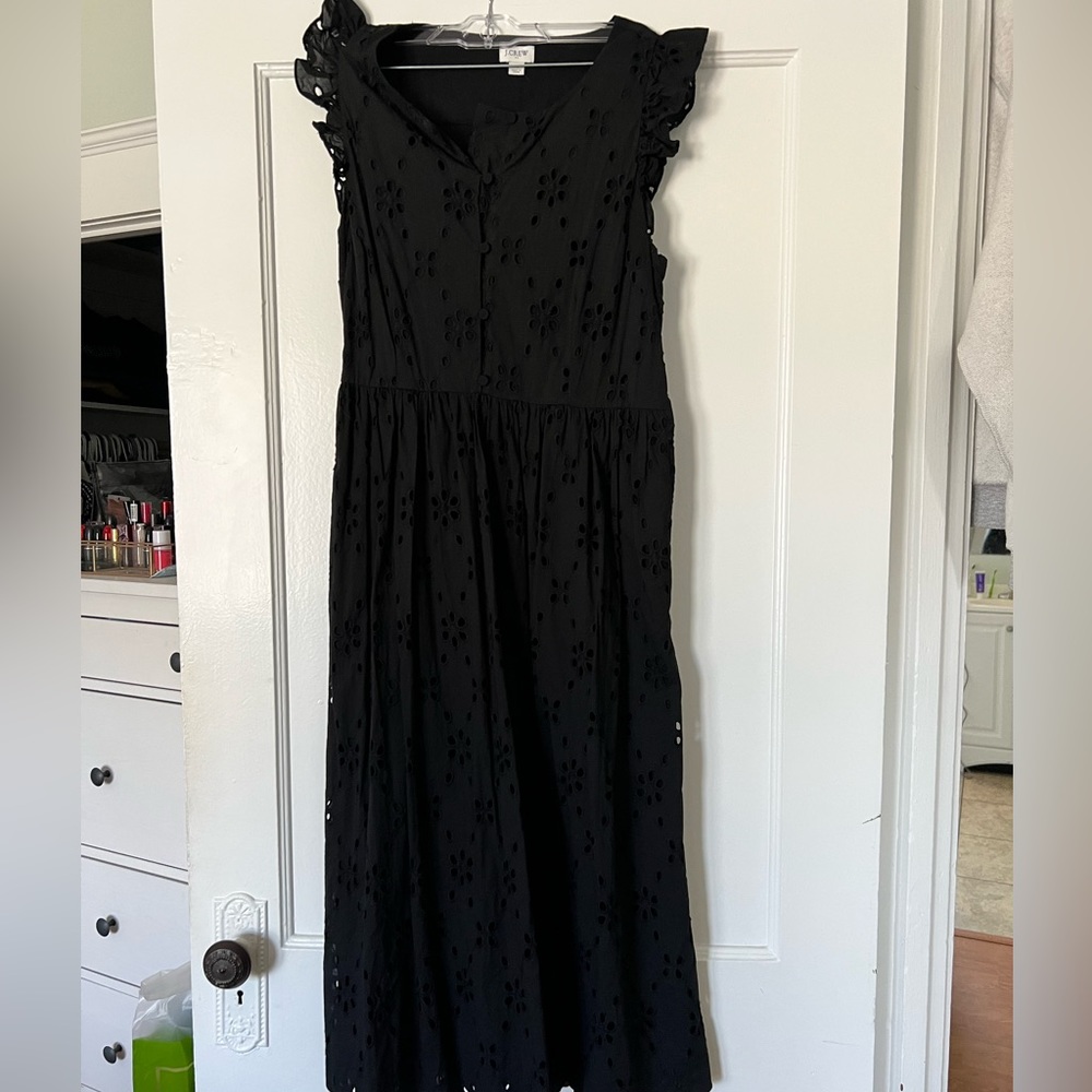 JCrew black eyelet shirt dress